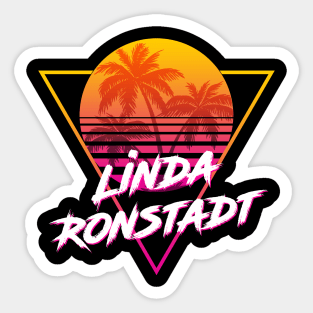 Linda Ronstadt - Proud Name Retro 80s Sunset Aesthetic Design Sticker